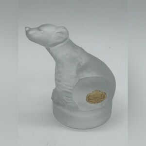Vintage Kristaluxus Crystal Frosted Glass Polar Bear Figurine Mexico 3.75"